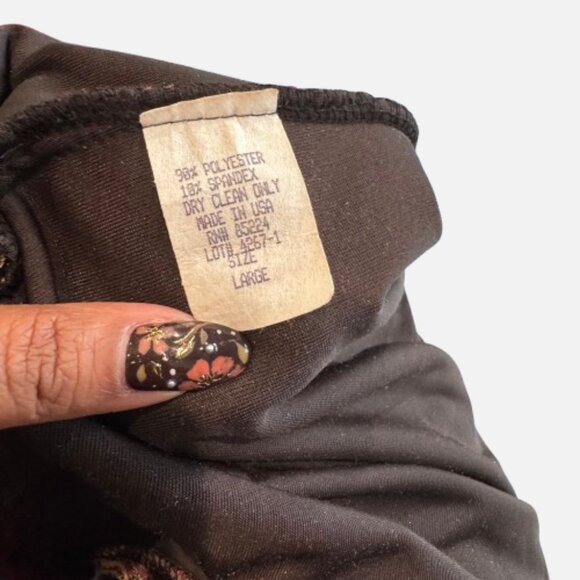 Linda Leal Velvet Tunic Top Paisley Red Gold Print Long Sleeve Women's (Size L) - Picture 6 of 8